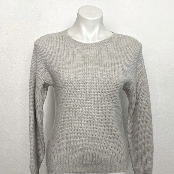 Wilfred Free Aritzia Gray 100% Merino Wool Preppy Pullover Sweater Size XS - Picture 1 of 9
